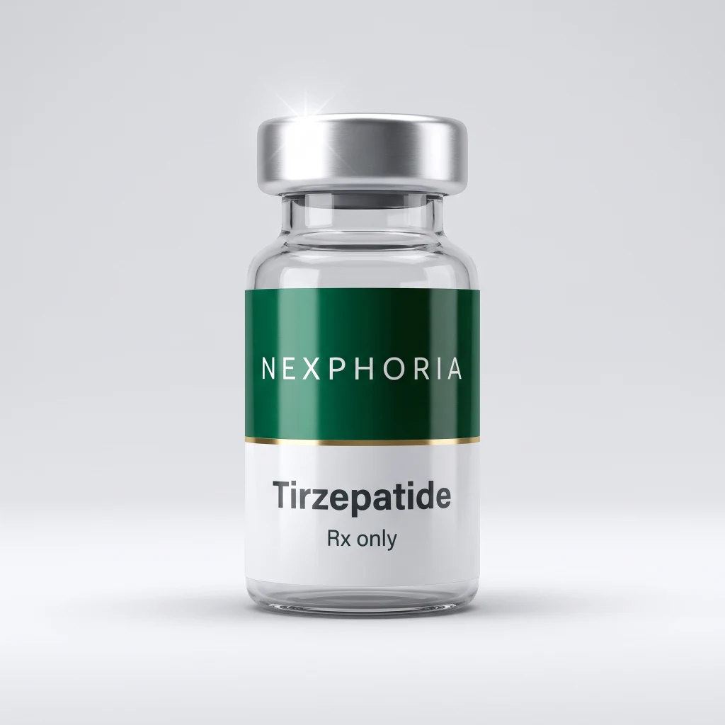 Tirzepatide vial — Nexphoria, prescription only