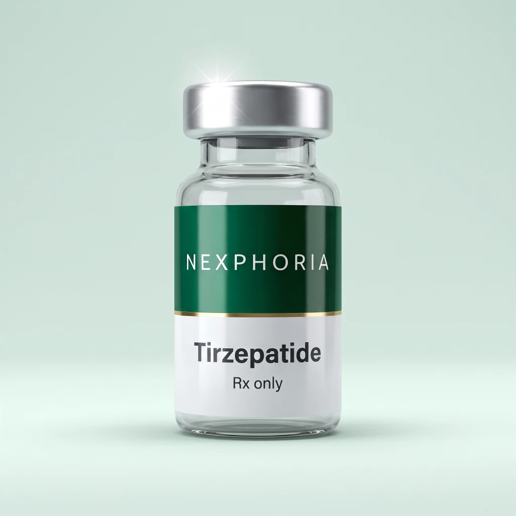 Tirzepatide vial — Nexphoria, prescription only